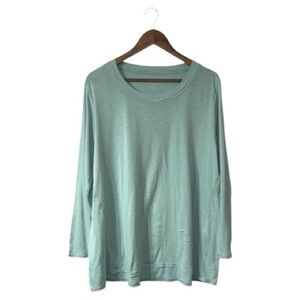 J. Jill Mint Green 100% Pima Cotton Scoop Neck Elliptical Tunic Top Shirt XL